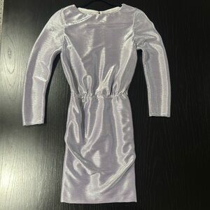 Maje Purple Sheath Dress with Puff Sleeves